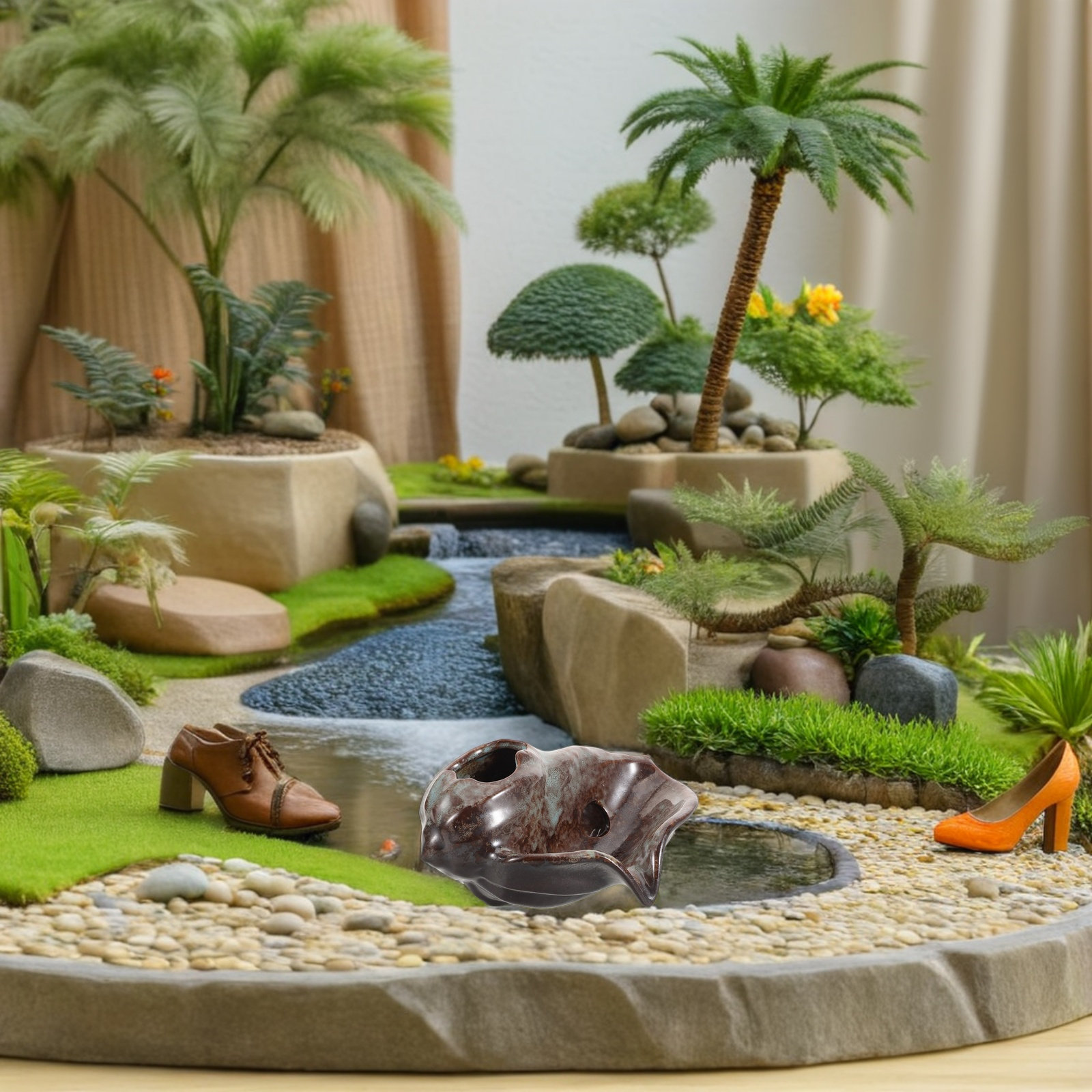 Ceramic Jar Fountain Waterfall - Fish Aquarium Home review and price